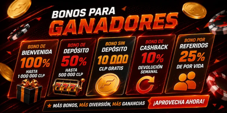 Bonos de Fortunazo Casino con bienvenida, depósito, bono sin depósito, cashback y recompensas por referidos.
